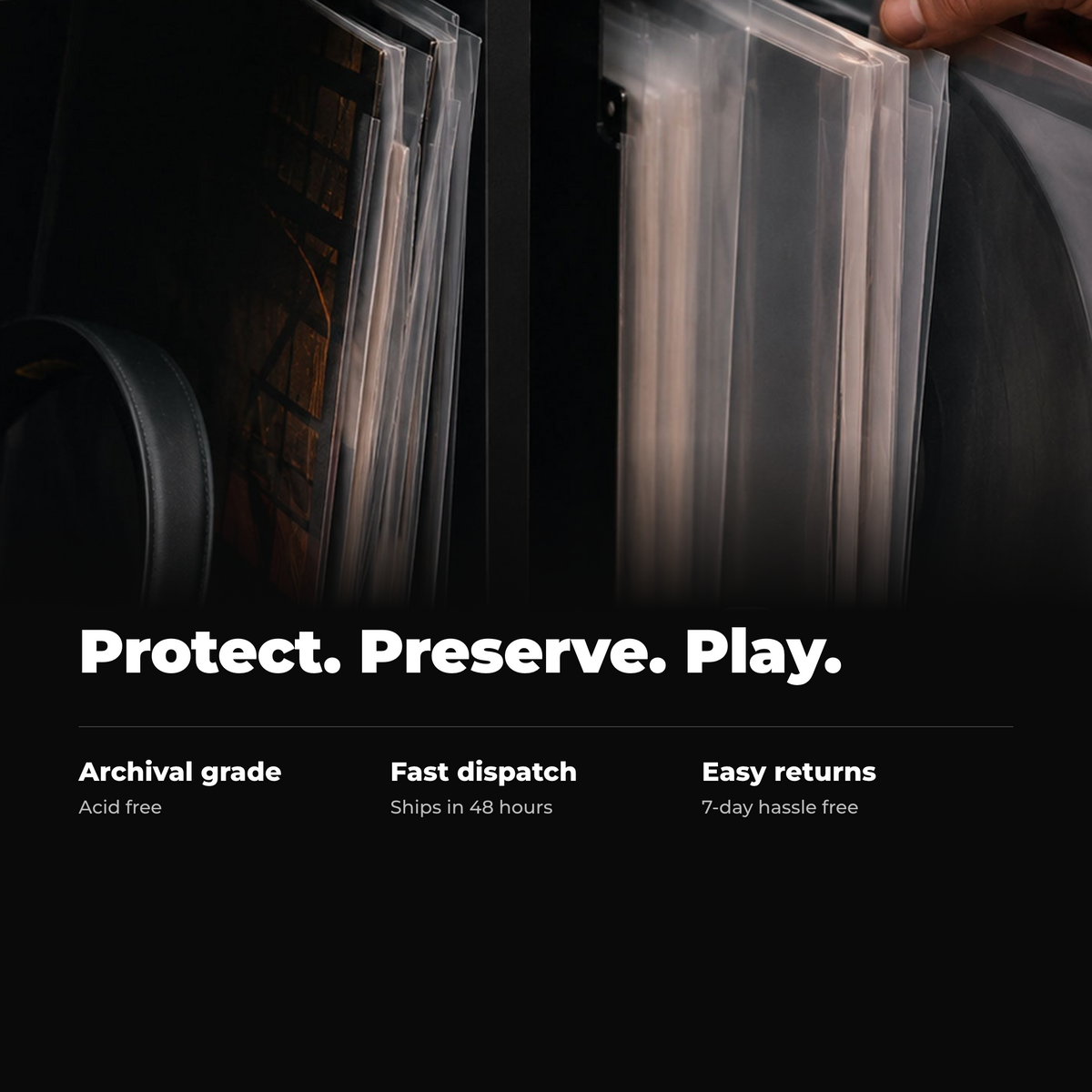 Cleveo Vinyl Record Inner & Outer Sleeves — Record Protection Pack