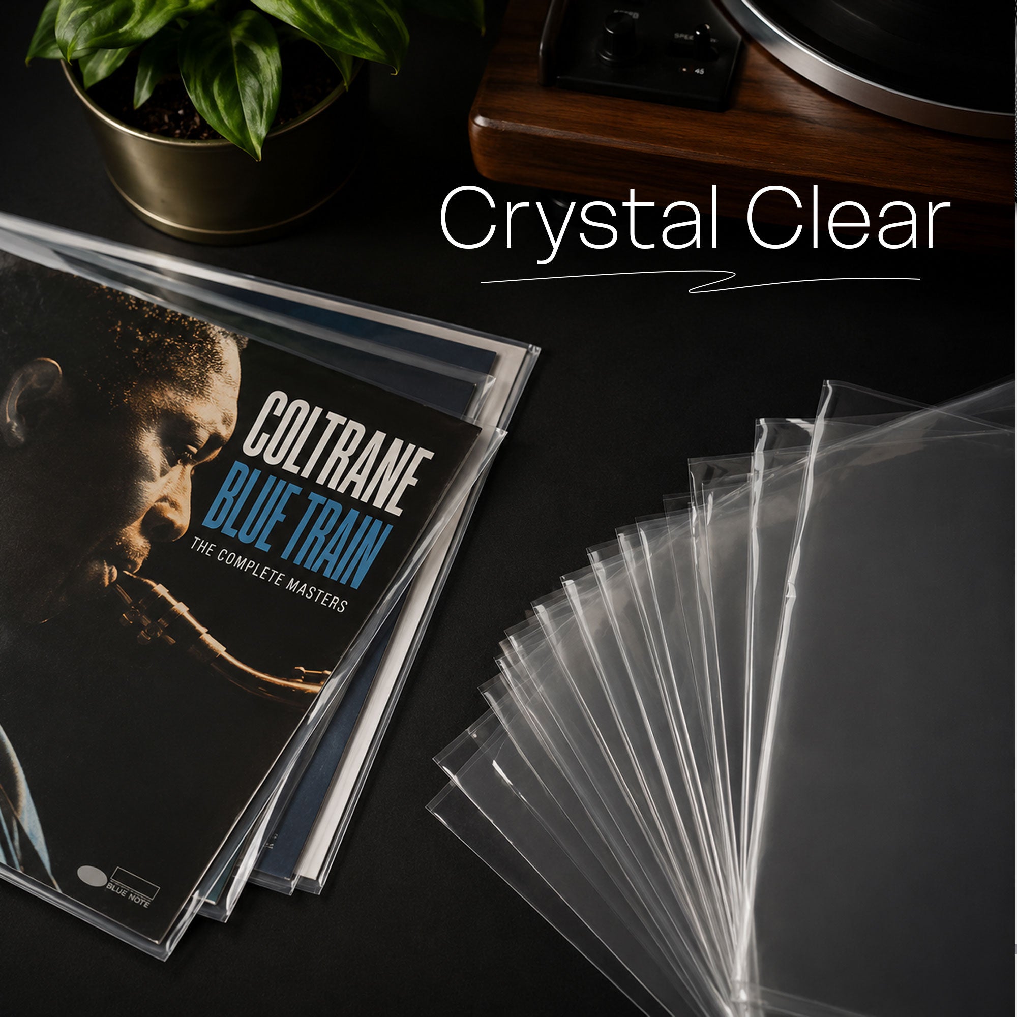 Cleveo Vinyl Record Outer Sleeves - 12.75" x 12.75" Crystal Clear 3 Mil Polypropylene LP Covers - Archival Quality Anti-Static Acid-Free - Perfect Fit Protection Against Dust, Dirt & Scratches