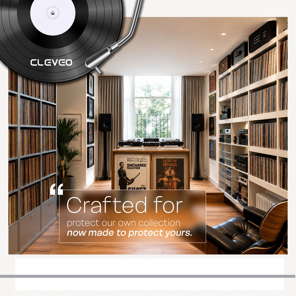Cleveo Vinyl Record Outer Sleeves - 12.75" x 12.75" Crystal Clear 3 Mil Polypropylene LP Covers - Archival Quality Anti-Static Acid-Free - Perfect Fit Protection Against Dust, Dirt & Scratches